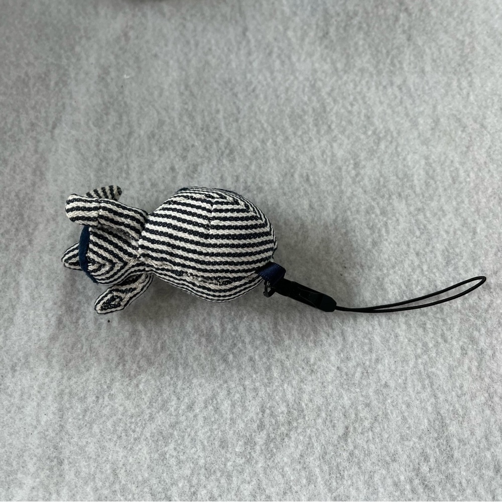BAPE Blue Denim Striped Baby Milo Keychain Bathing Ape Japan - Picture 3 of 5